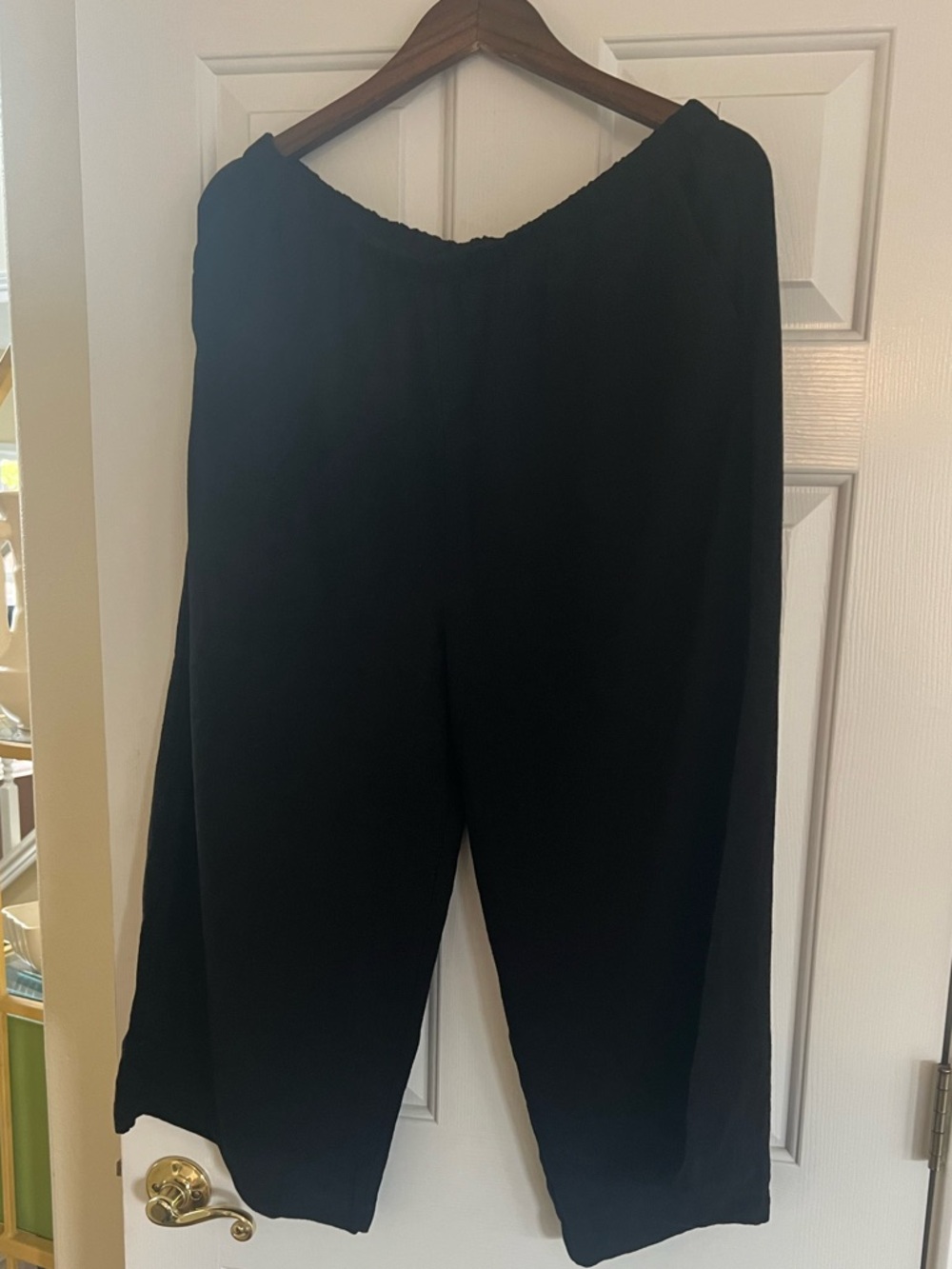 Kylie Paige NWT Black Wide Leg Crop Pants with Elastic Waist. Linen blend. Large - Picture 6 of 13